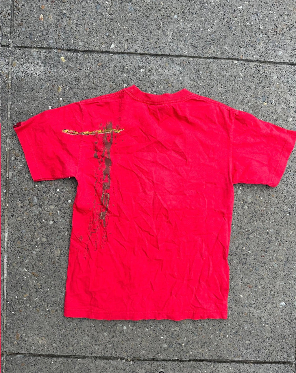 90s Centre Logo Red Oakley T-Shirt - Small