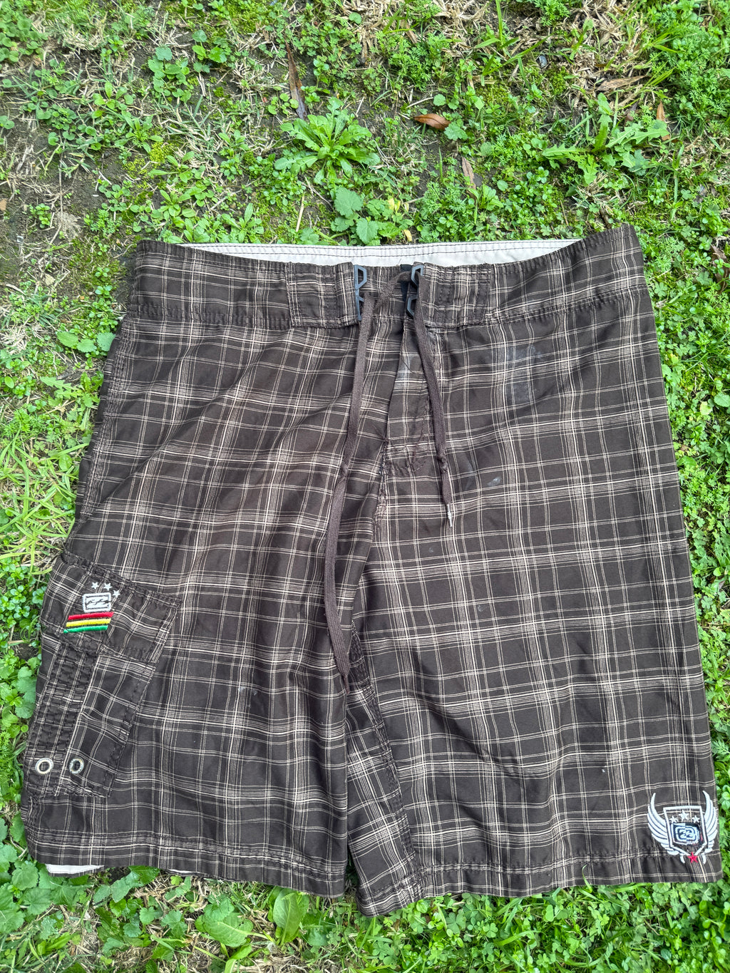 Brown Checkered Billabong SpellOut - 34