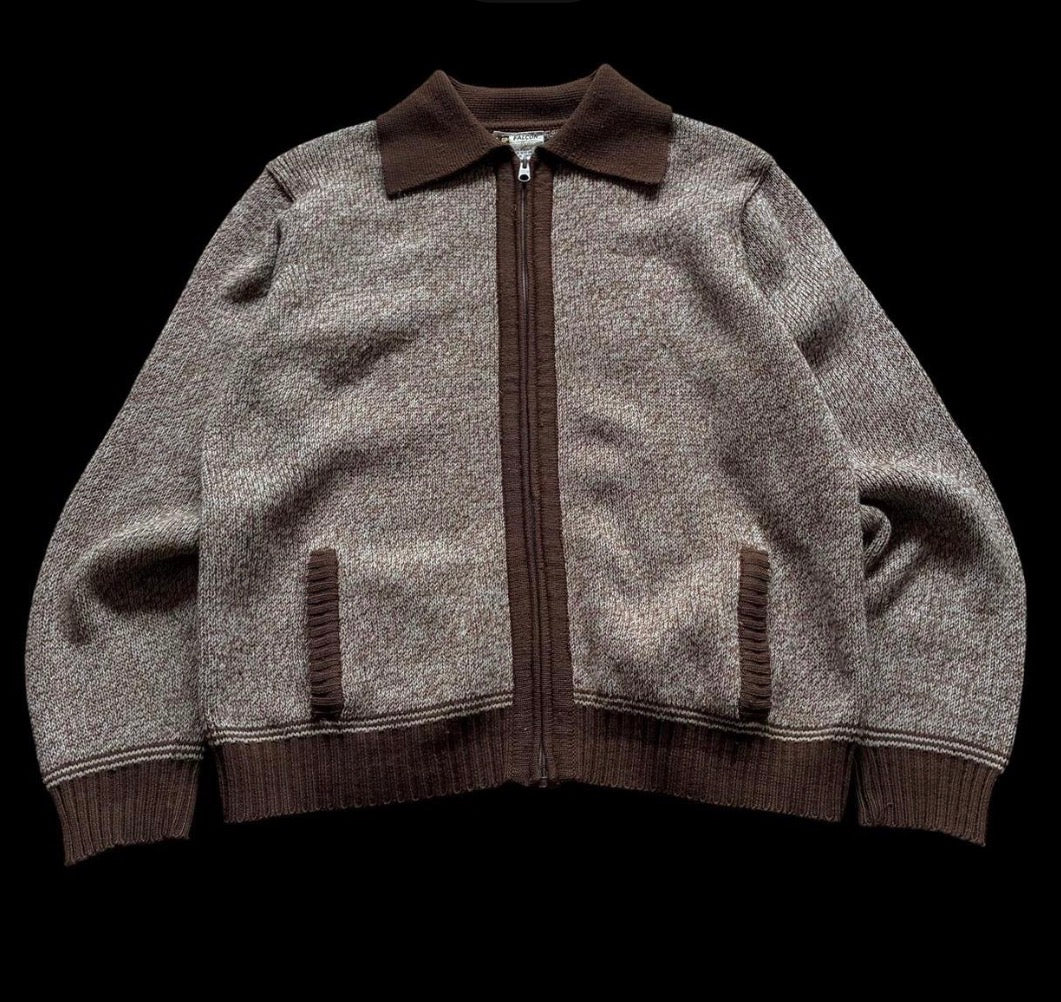 70s Zip Up Knit Jumper