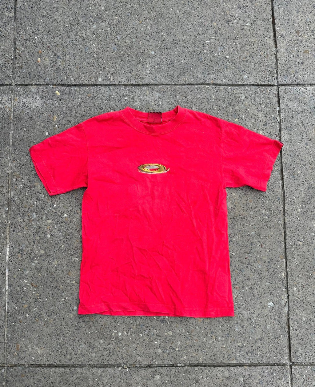 90s Centre Logo Red Oakley T-Shirt - Small